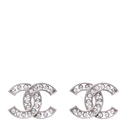 Chanel Crystal CC Earrings Silver 1 of 4