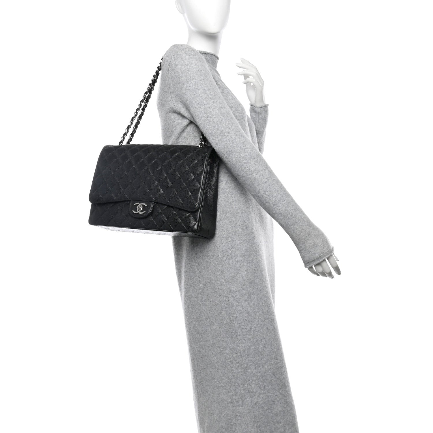 Chanel Caviar Quilted Maxi Double Flap Black 2 of 13