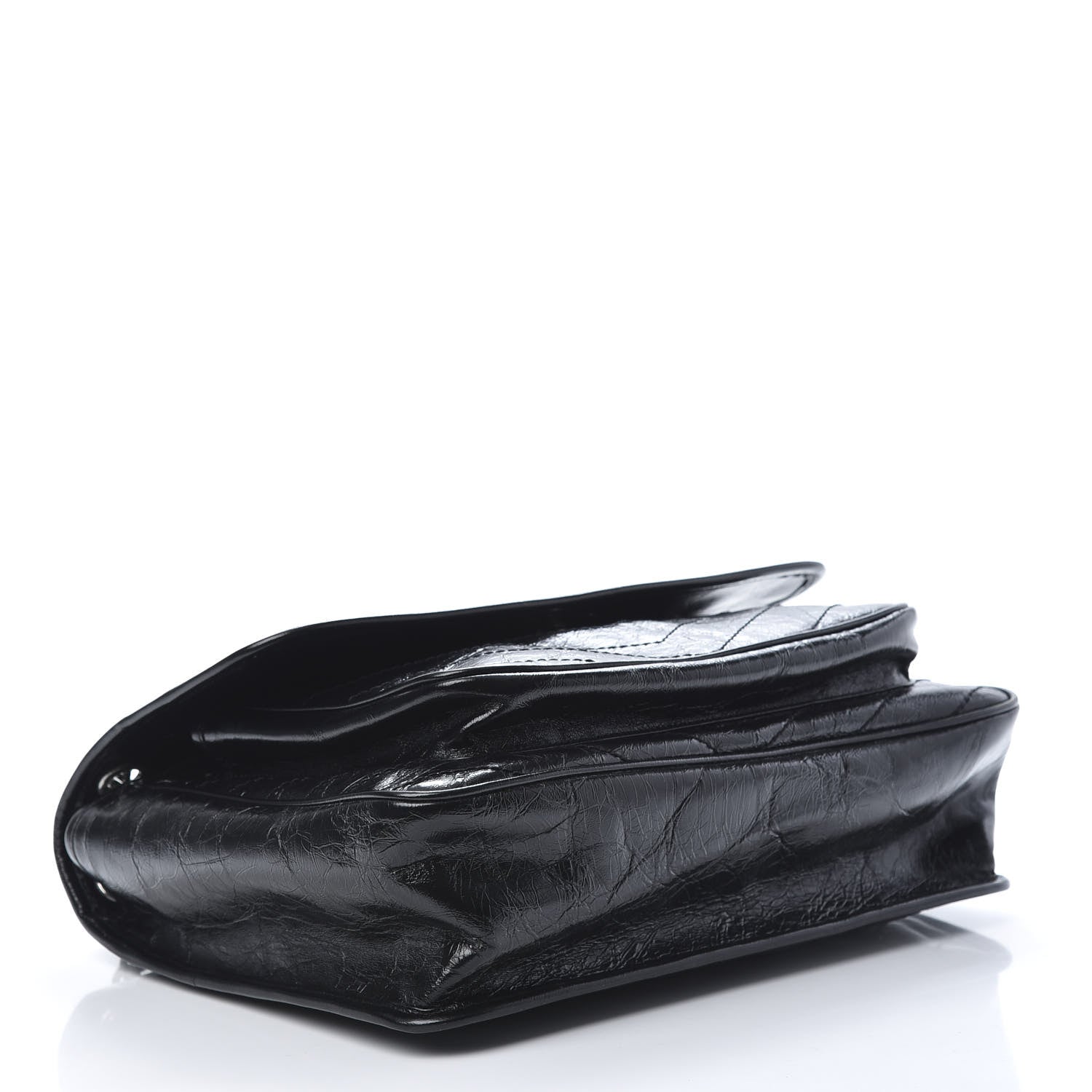 Saint Laurent Crinkled Calfskin Matelasse Monogram Large Niki Chain Satchel Black 4 of 10