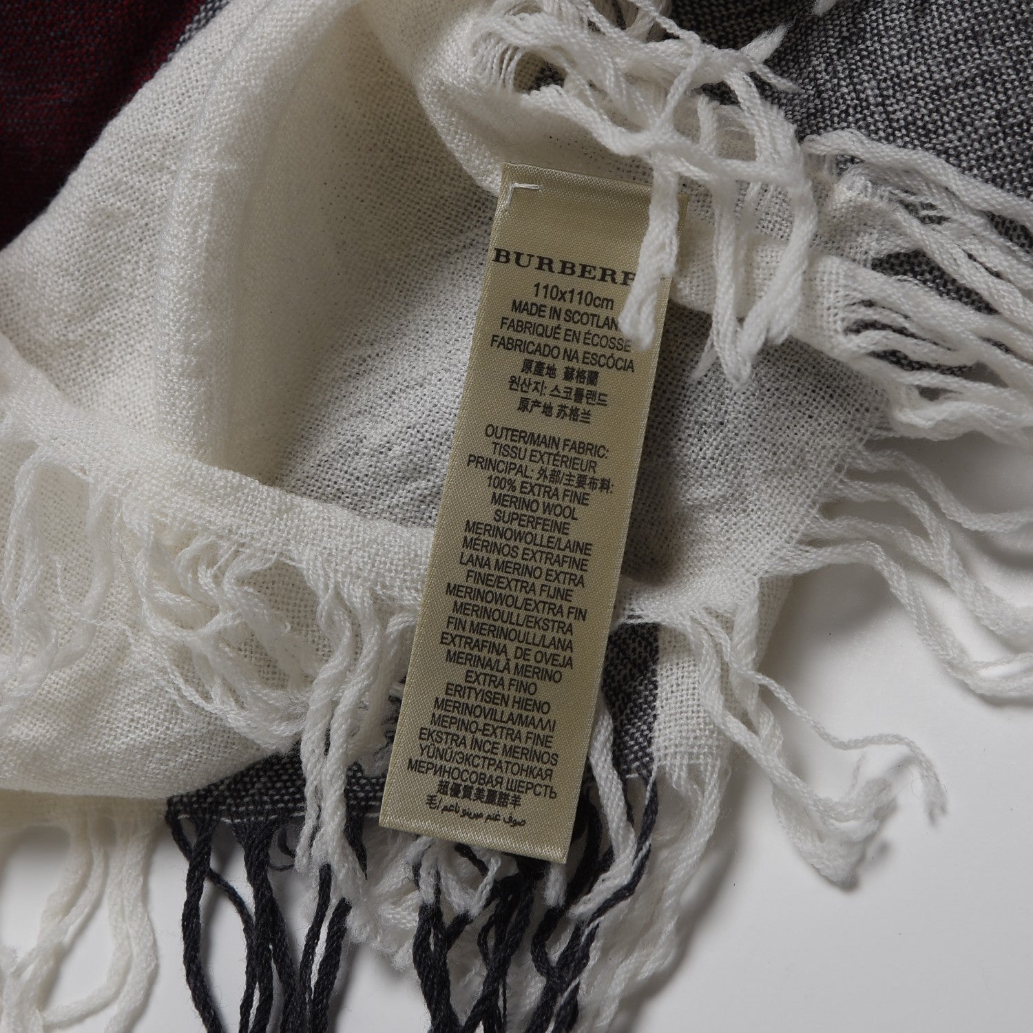 Burberry Merino Wool House Check Scarf Ivory 6 of 6