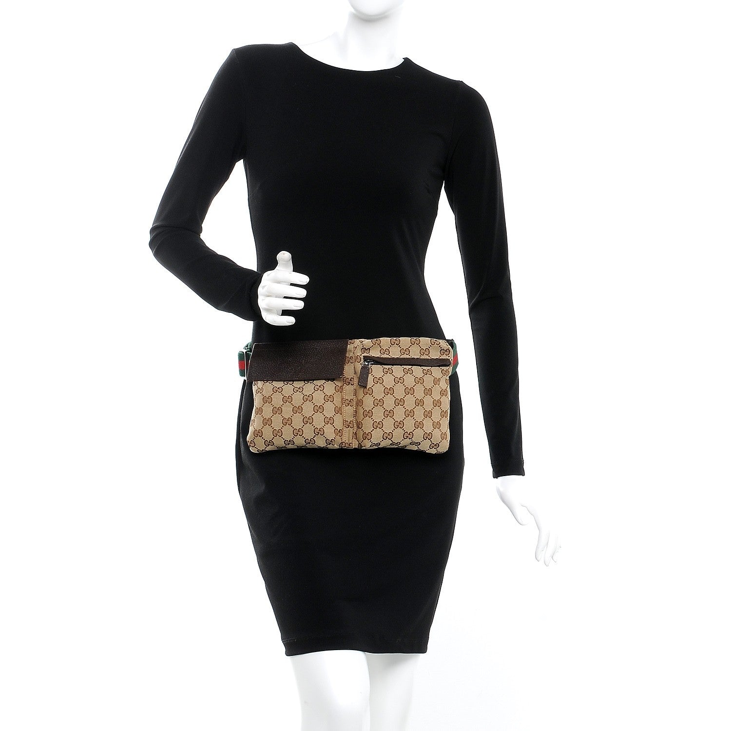 Gucci Monogram Web Belt Bag Dark Brown 2 of 11