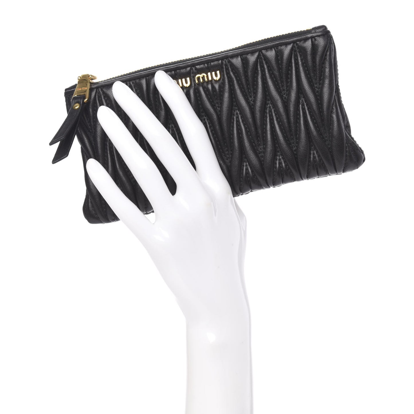 Nappa Matelasse Pouch Black