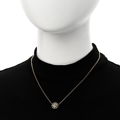 Christian Dior 18K Yellow Gold Diamond Malachite Rose Des Vents Necklace 2 of 6