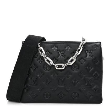 Louis Vuitton Lambskin Embossed Monogram Coussin PM Black 1 of 11
