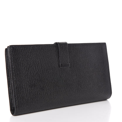 Hermes Chevre Mysore Bearn Gusset Wallet Black 3 of 8