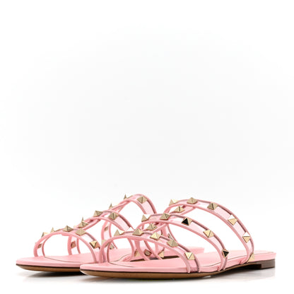 Valentino Garavani Rockstud PVC Caged Flat Slide Sandals 39.5  Pink 4 of 10