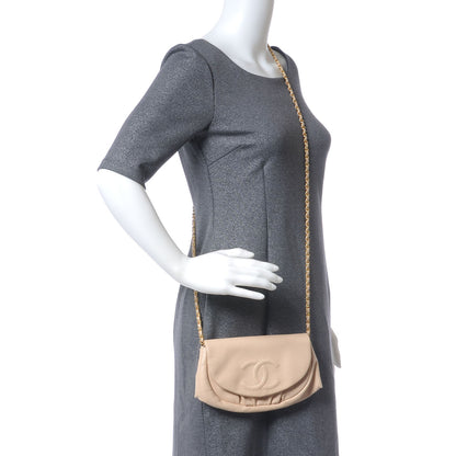 Chanel Caviar Half Moon Wallet On Chain Bag Beige 2 of 9