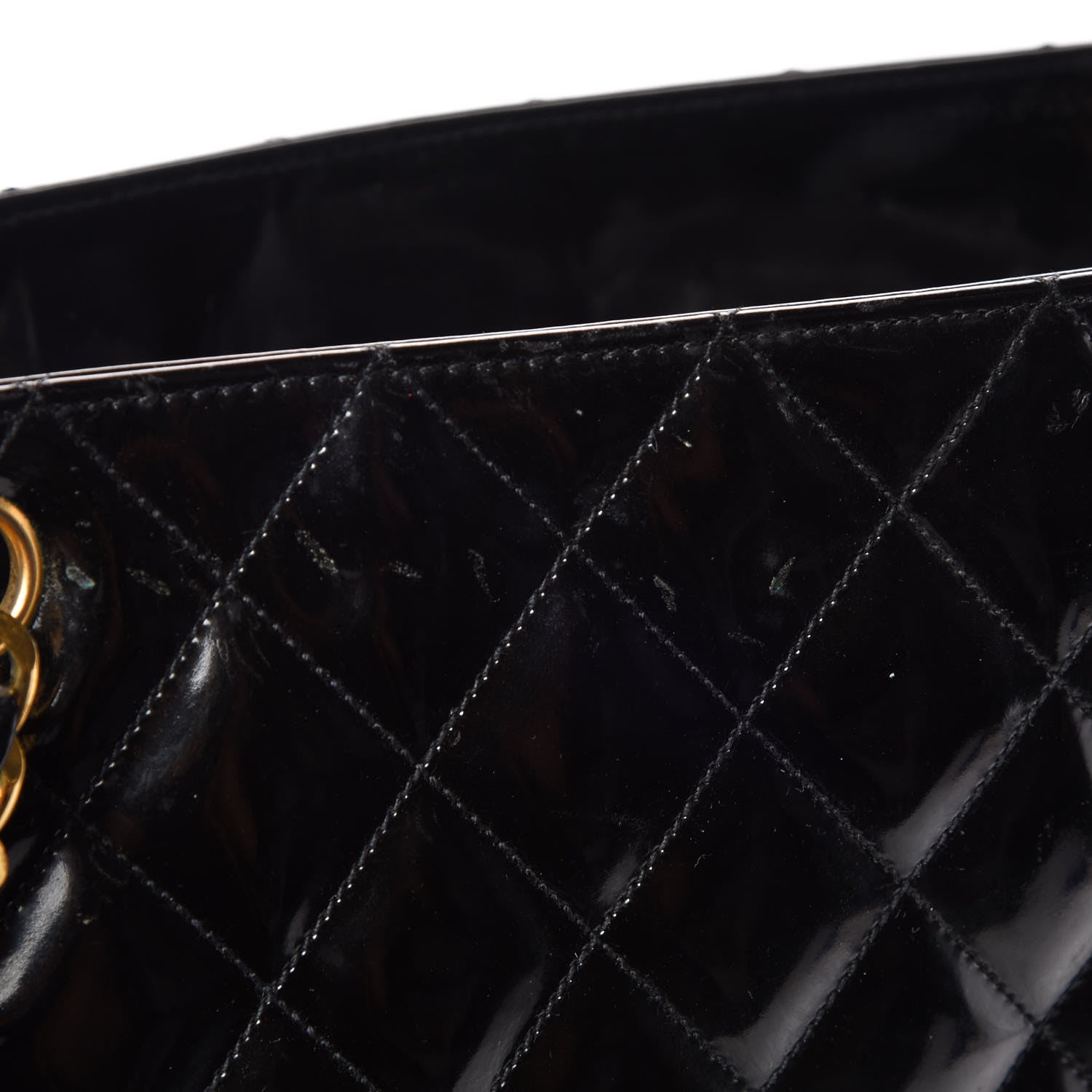 Chanel Patent Quilted Shoulder Bag Black 25 of 39