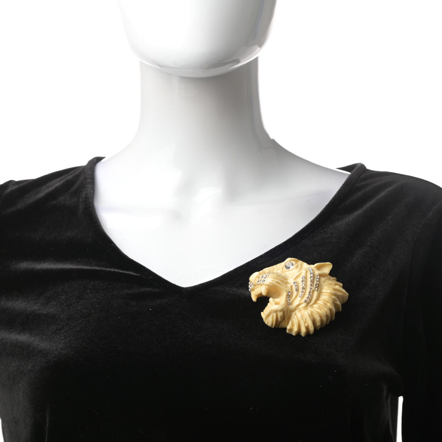 Gucci Resin Crystal Rajah Brooch Ivory 2 of 4