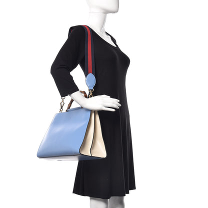 Gucci Nappa Bamboo Web Medium Nymphaea Top Handle Bag Azure Mystic White 2 of 15