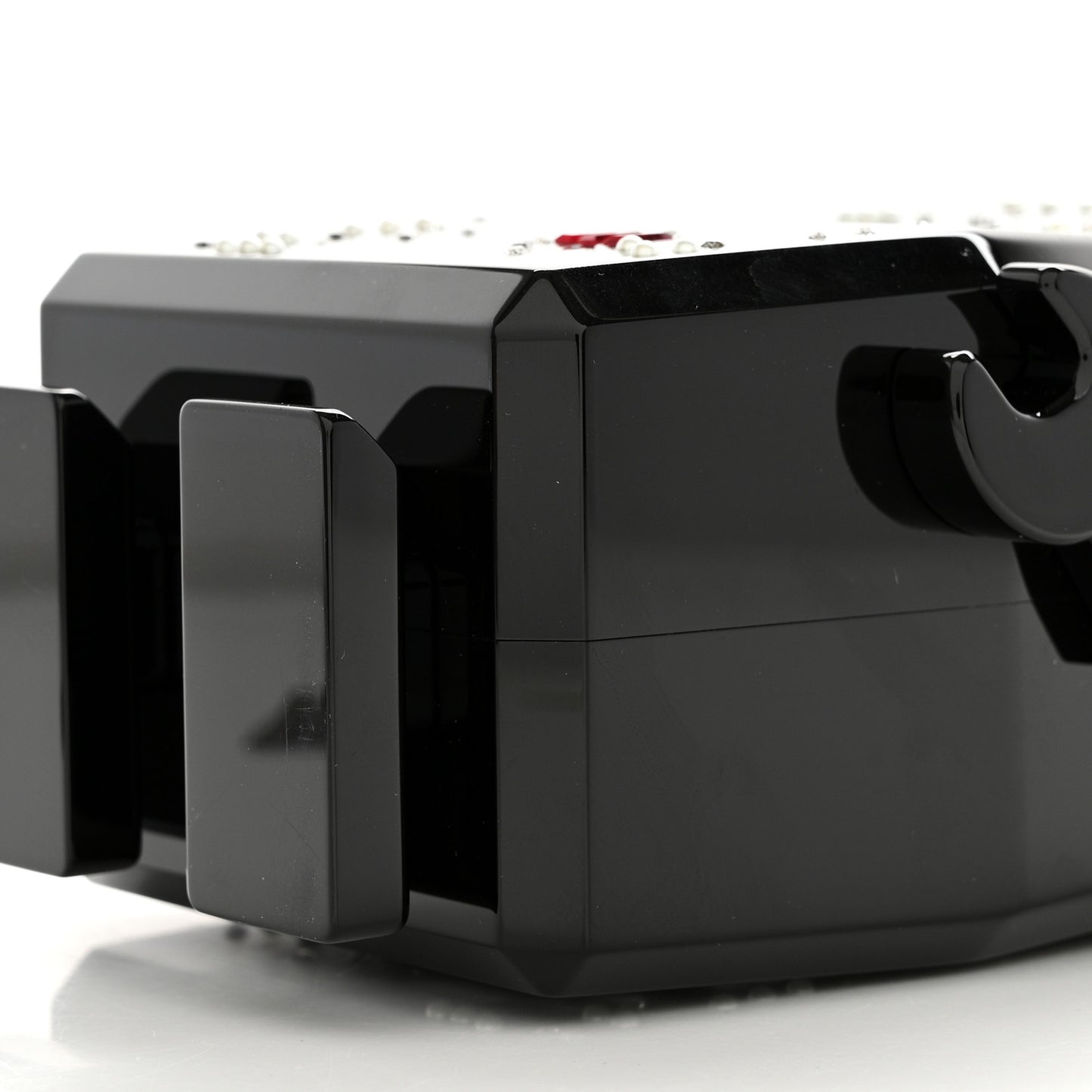 Plexiglass Crystal Robot Minaudiere Clutch  Black