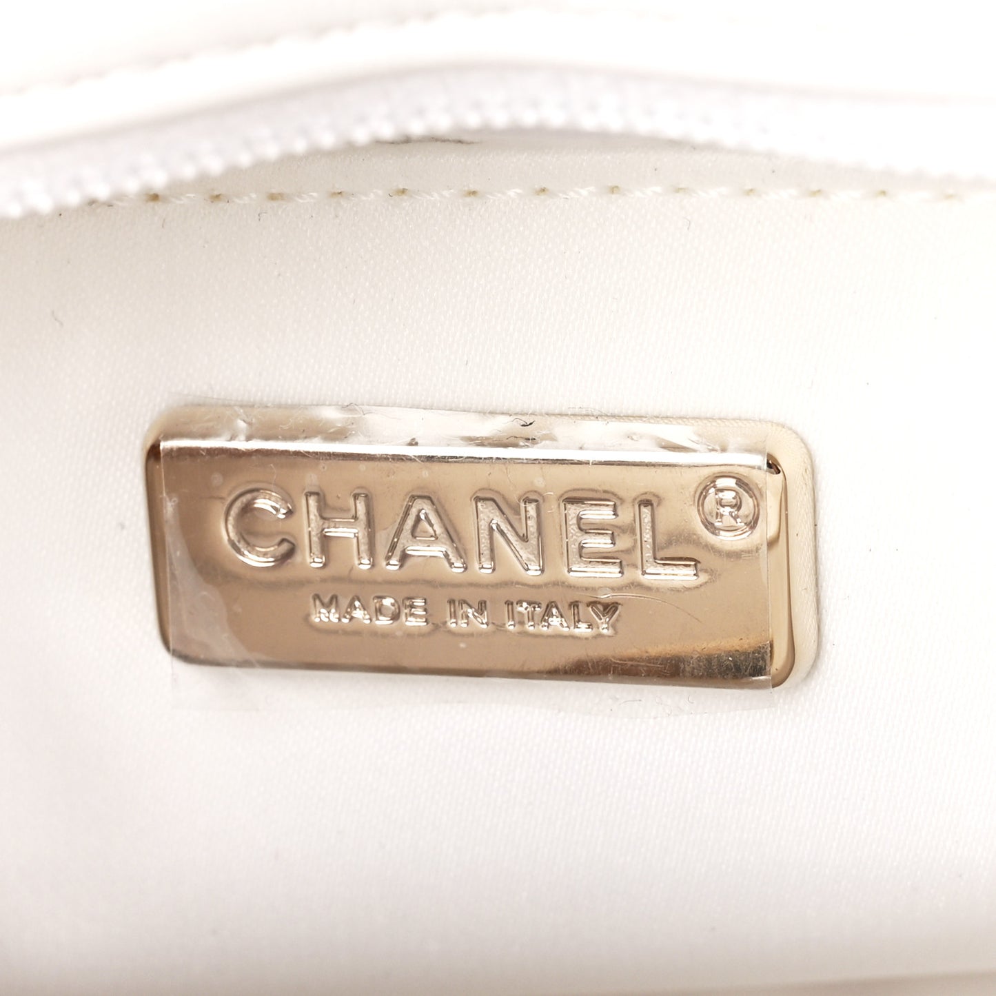 Sequin Logo Single Flap White Multicolor