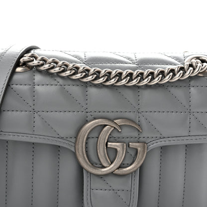 Gucci Calfskin Matelasse Aria Mini GG Marmont Shoulder Bag Deep Grey 8 of 12