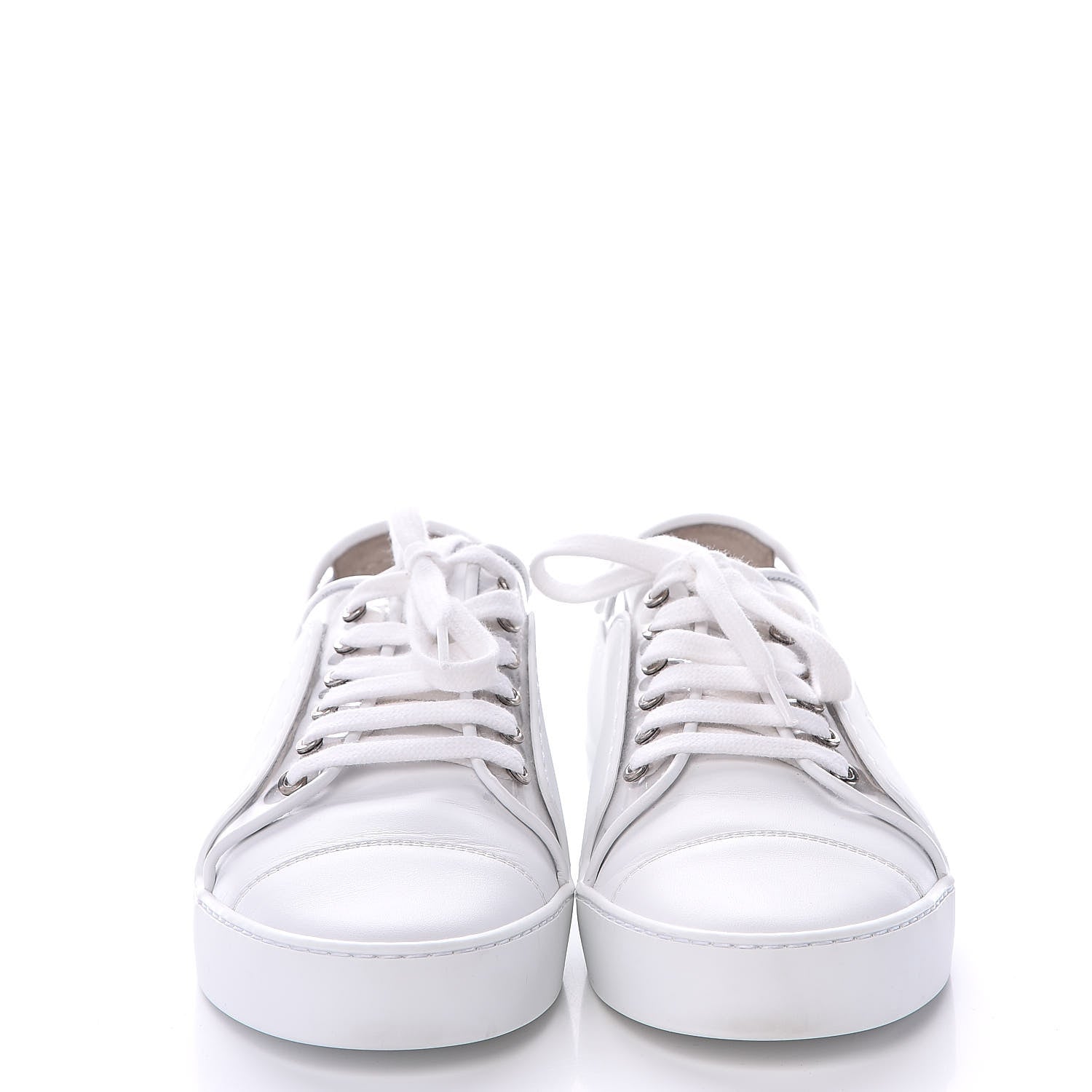 Chanel Calfskin PVC Womens CC Sneakers 39 White Transparent 2 of 10