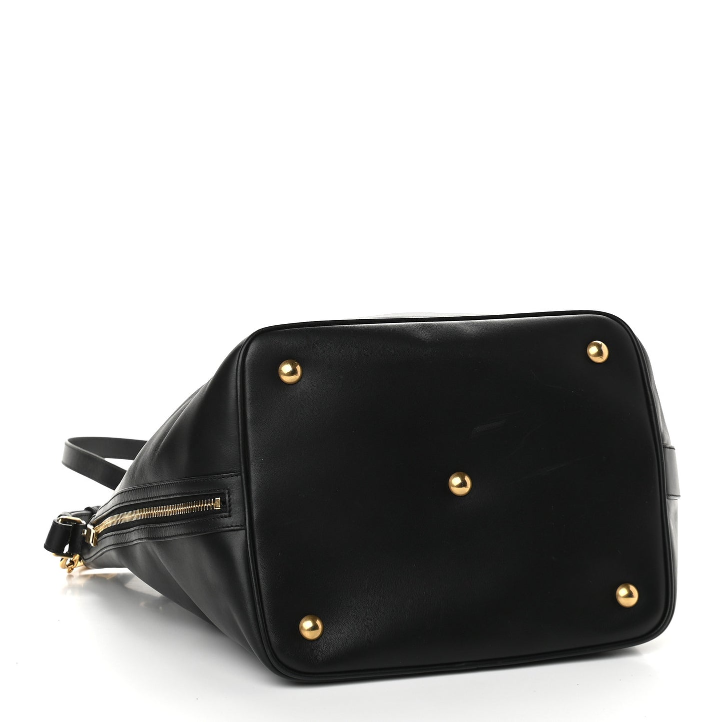 Calfskin Large Emmanuelle Bucket Bag Black