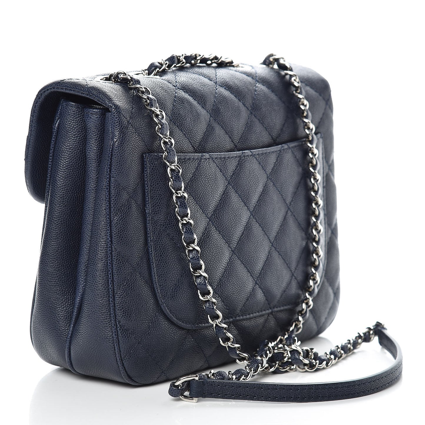 Caviar Quilted Medium Urban Companion Flap Navy