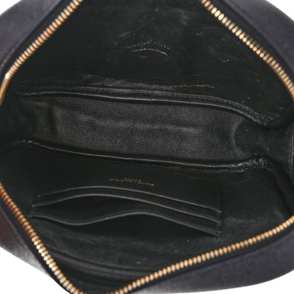 Saint Laurent Grain De Poudre Matelasse Monogram Mini Lou Camera Bag Deep Marine 5 of 11