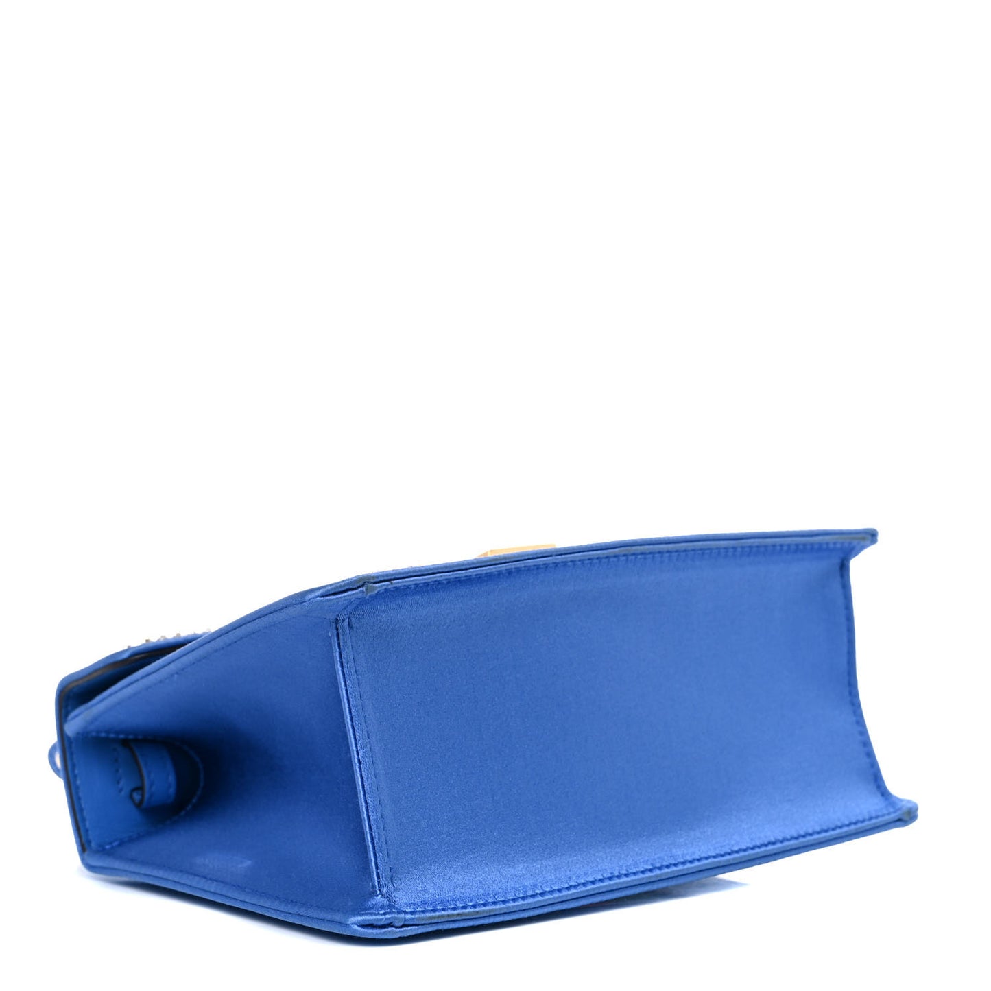 Satin Crystal Mini Sylvie Top Handle Bag Blue