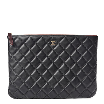 Chanel Lambskin Quilted Medium Cosmetic Case Black 1 of 9