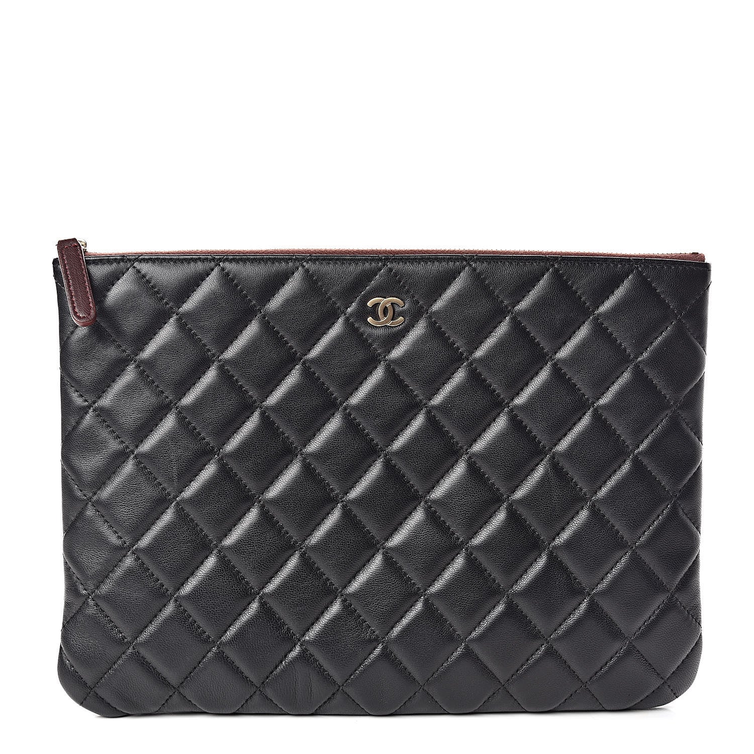 Chanel Lambskin Quilted Medium Cosmetic Case Black 1 of 9