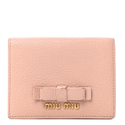 Miu Miu Goatskin Madras Bi-Fold Wallet Cammeo 1 of 8