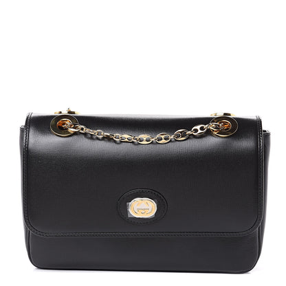 Gucci Azalea Calfskin Small Marina Chain Shoulder Bag Black 1 of 9