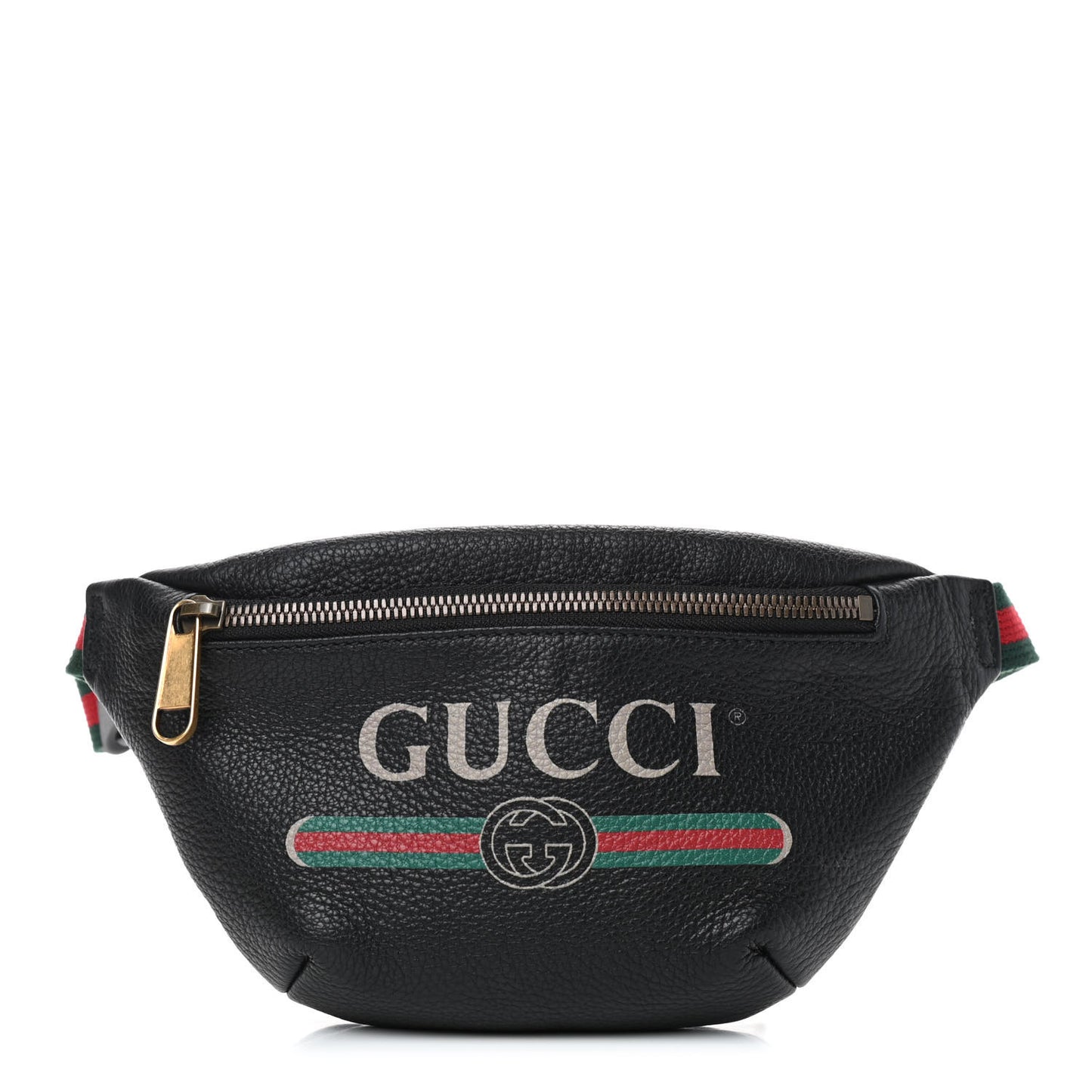 Grained Calfskin Small Logo Belt Bag Black