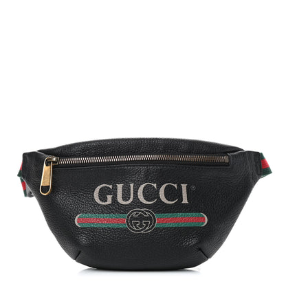 Gucci Grained Calfskin Small Logo Belt Bag Black 1 of 9