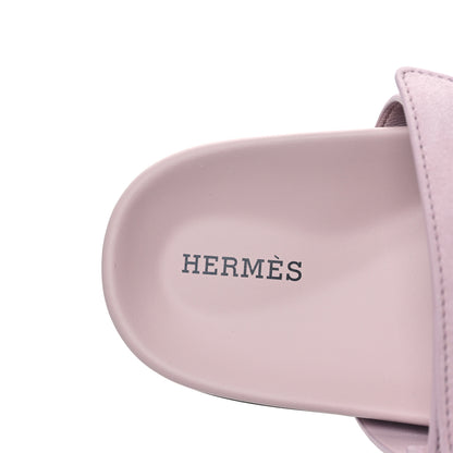 Hermes Suede Goatskin Womens Chypre Sandals 36 Rose Porcelaine 7 of 8