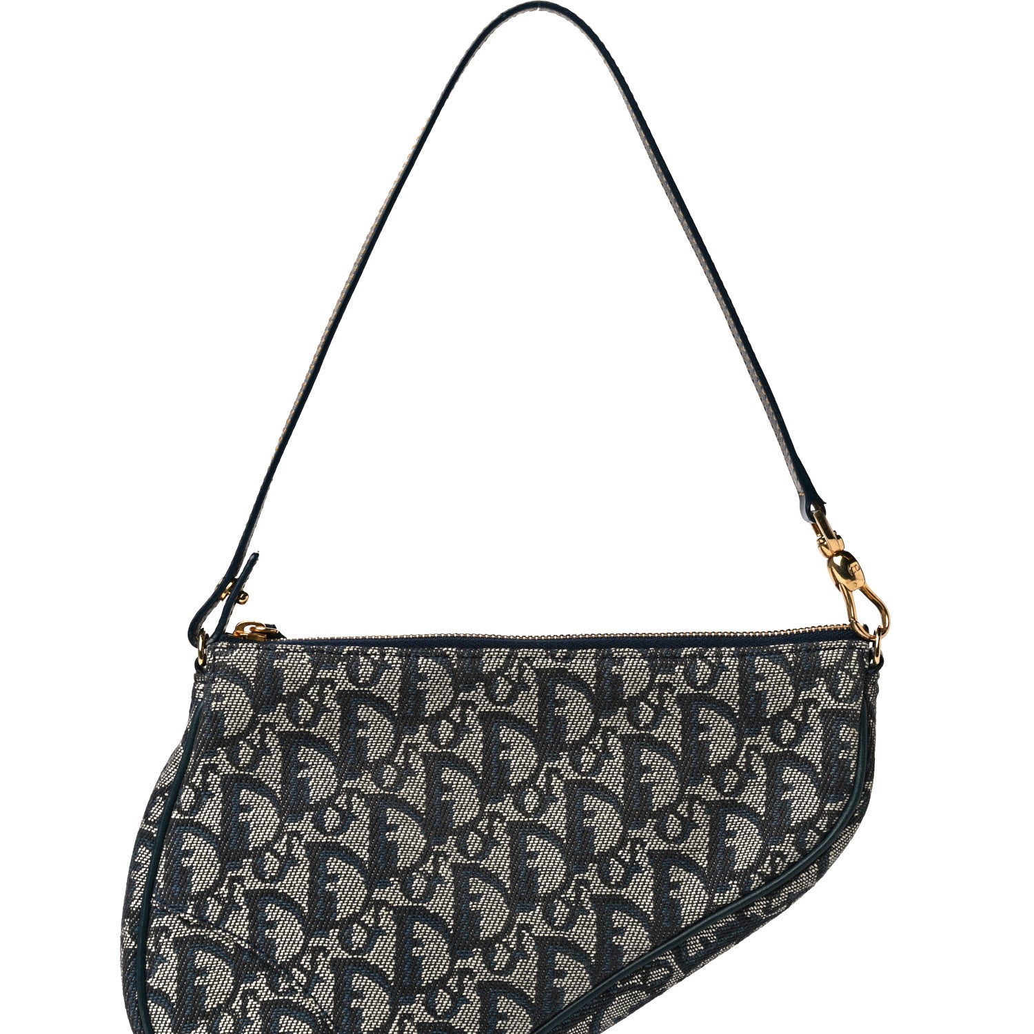 Christian Dior Monogram Mini Saddle Pochette Navy 8 of 11