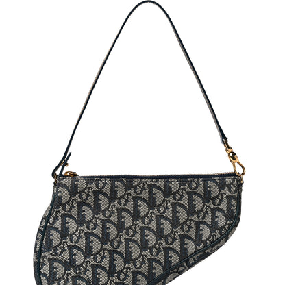 Christian Dior Monogram Mini Saddle Pochette Navy 8 of 11