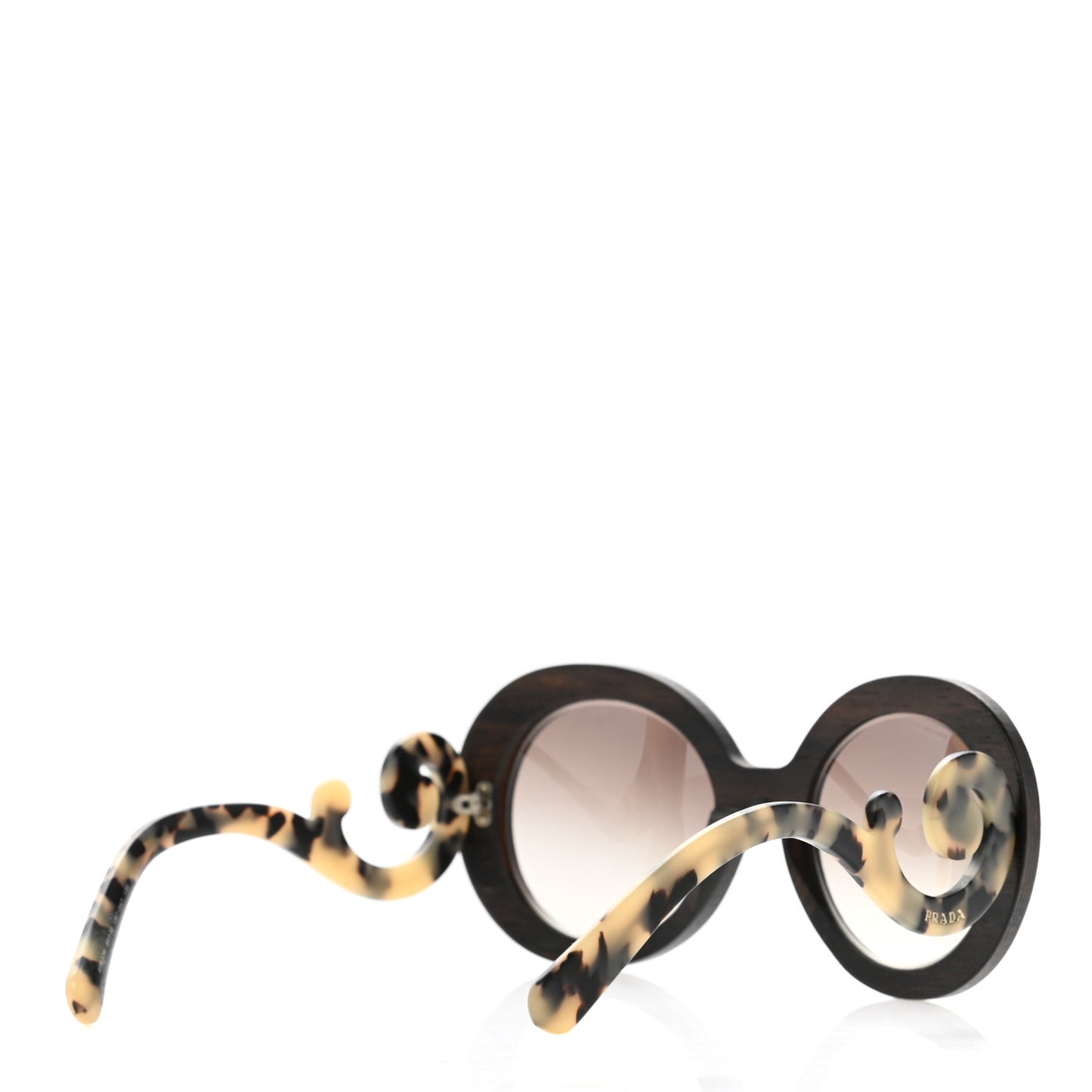 Wooden Baroque Sunglasses SPR 27R Tortoise Dark Brown