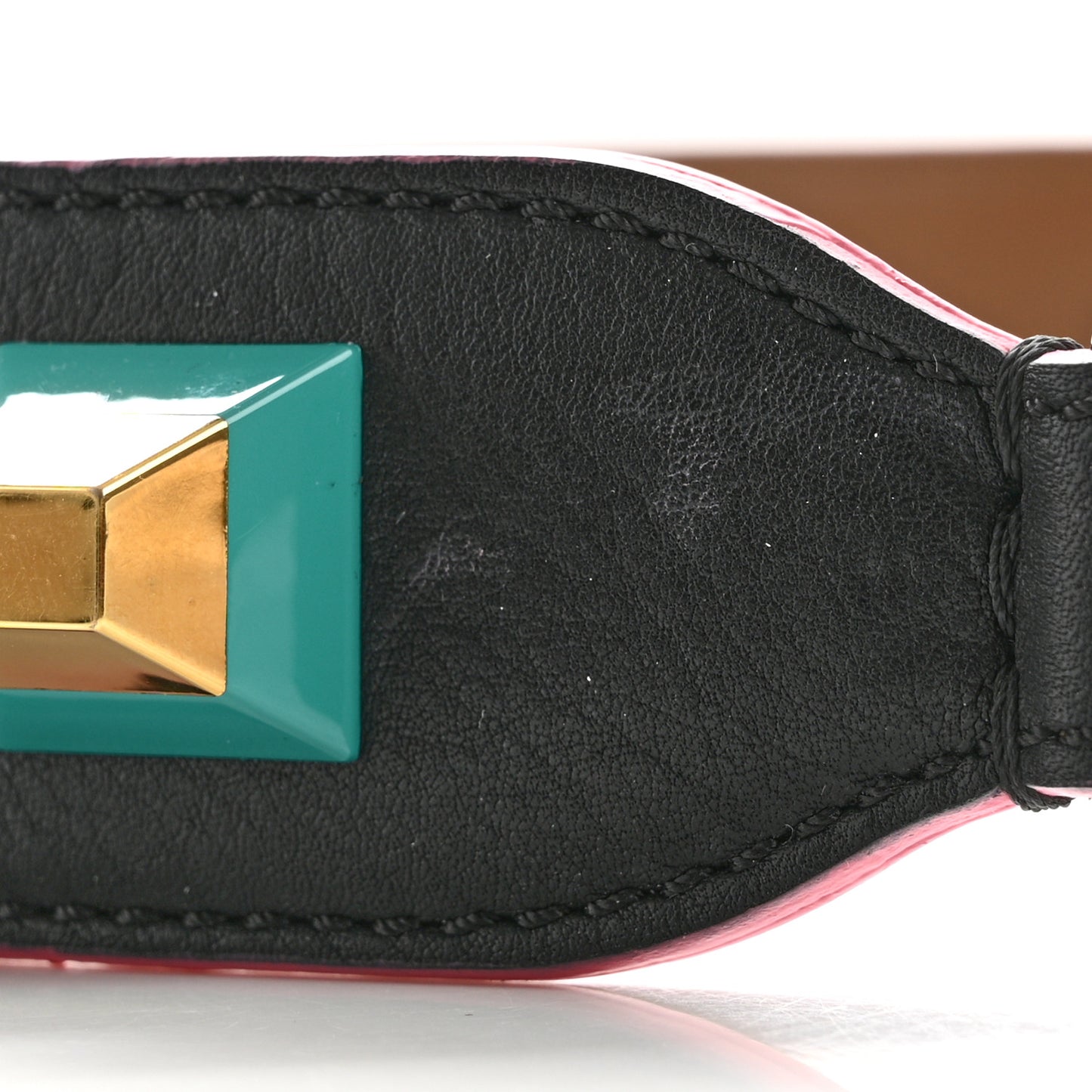 Vitello Dolce Plexiglass Bi-Color Studded Strap You Black Brownie Multicolor
