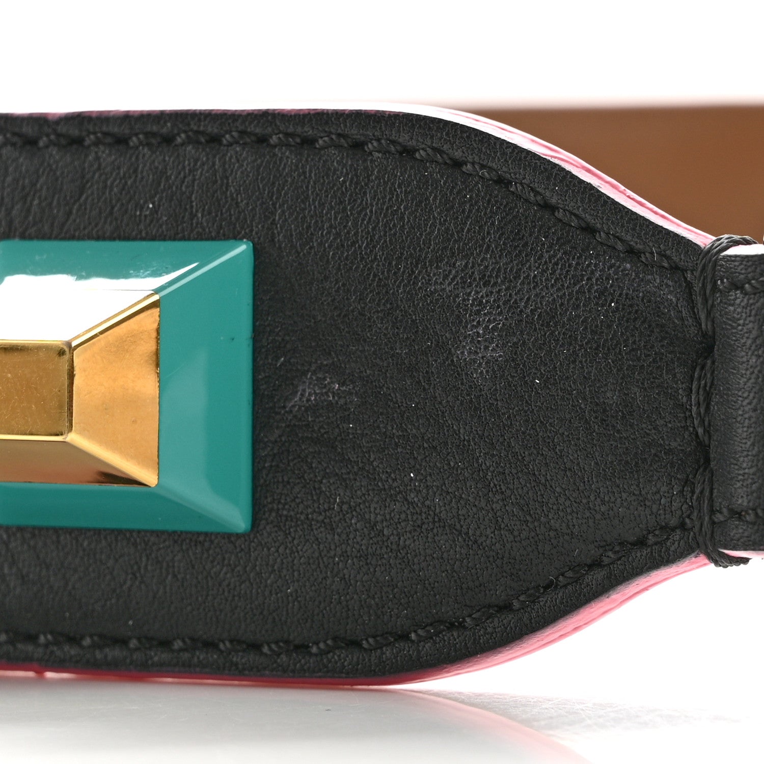 Fendi Vitello Dolce Plexiglass Bi-Color Studded Strap You Black Brownie Multicolor 5 of 6