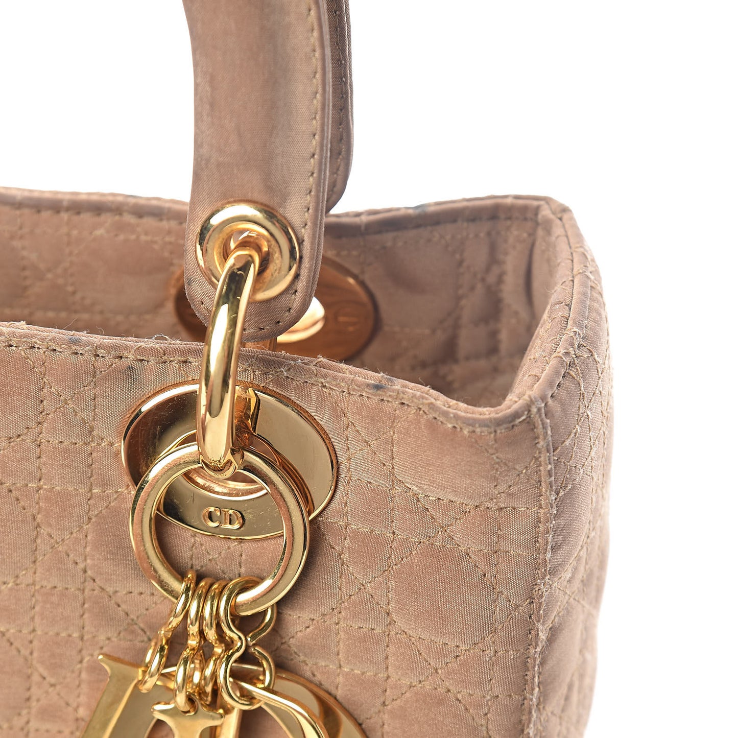 Nylon Cannage Medium Lady Dior Beige