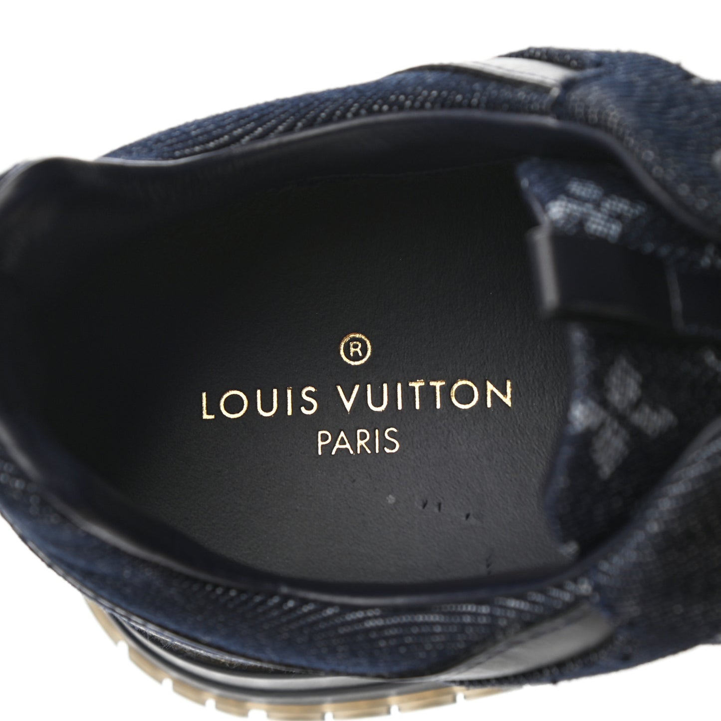 Denim Monogram Run Away Sneakers 36 Blue