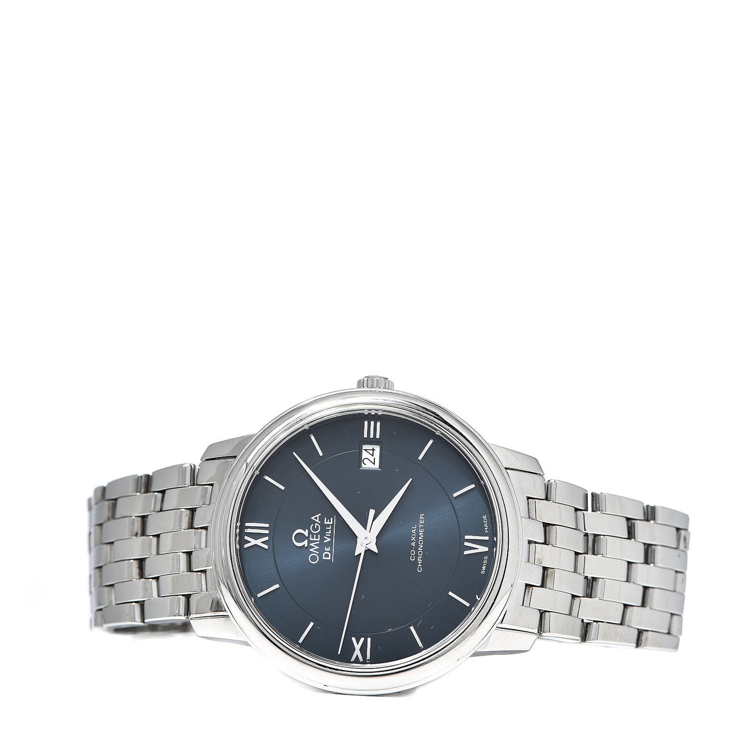 Stainless Steel 37mm De Ville Prestige Co-Axial Automatic Watch Blue 424.10.37.20.03.001