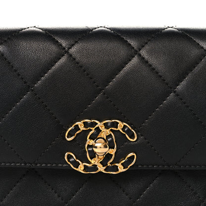Chanel Lambskin Quilted Chain Infinity Waist Belt Bag Black 8 of 10