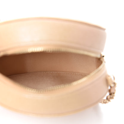 Chanel Iridescent Caviar Quilted Round Clutch With Chain Beige 5 of 10