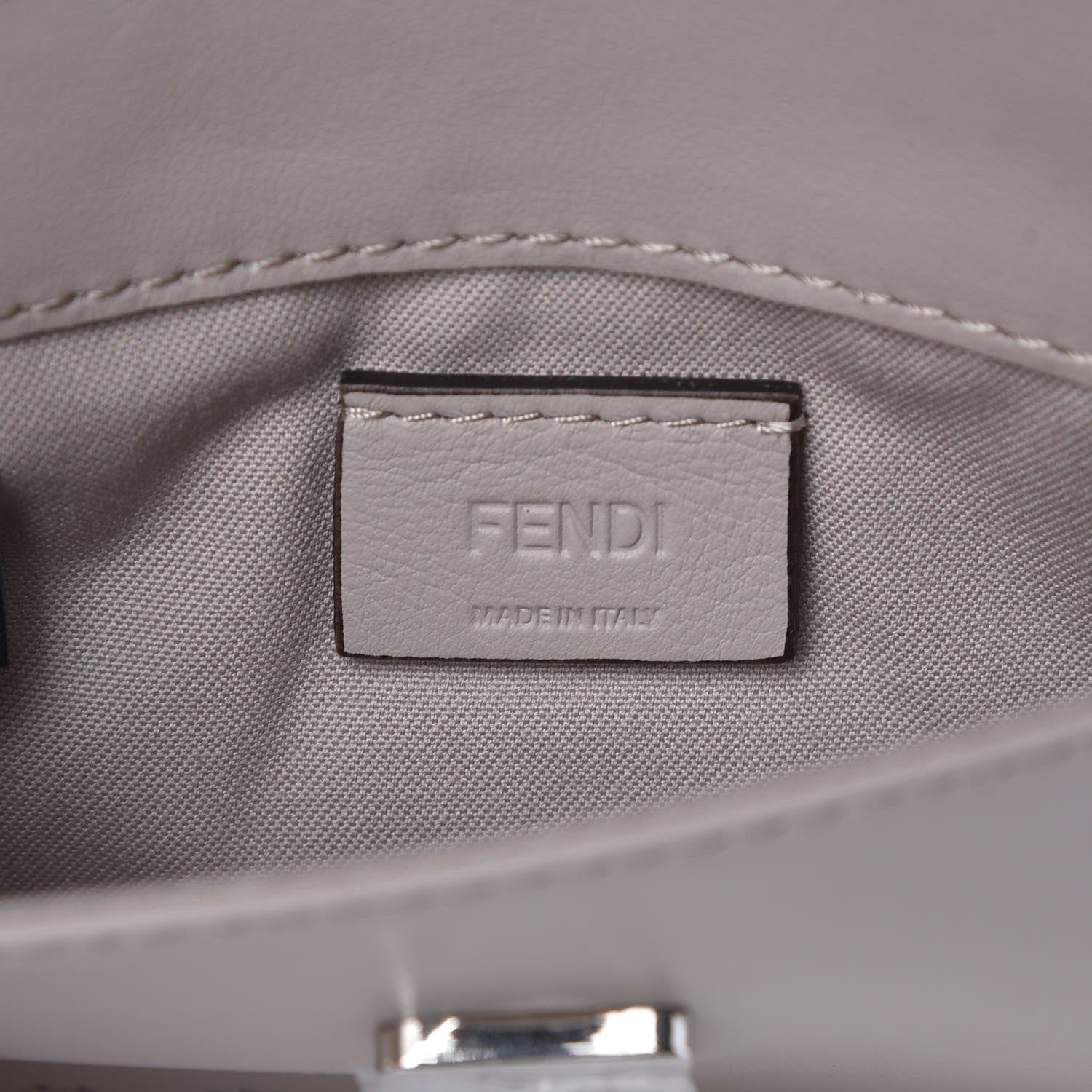 Fendi Vitello Century Lucido Nappa Hypnoteyes Scalloped Studded Tube Wallet on Chain Grigio Polvere Turchese Pallido Multicolor 6 of 11