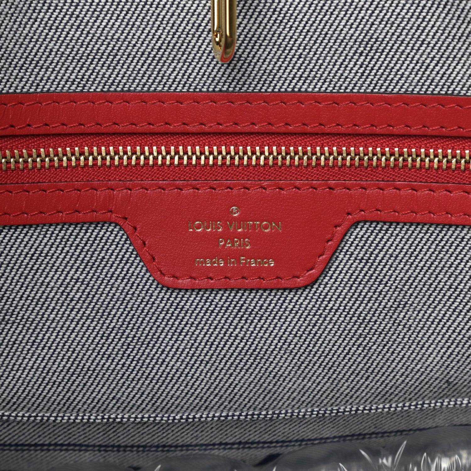 Louis Vuitton Denim Damier Monogram Onthego Blue Rouge 6 of 13