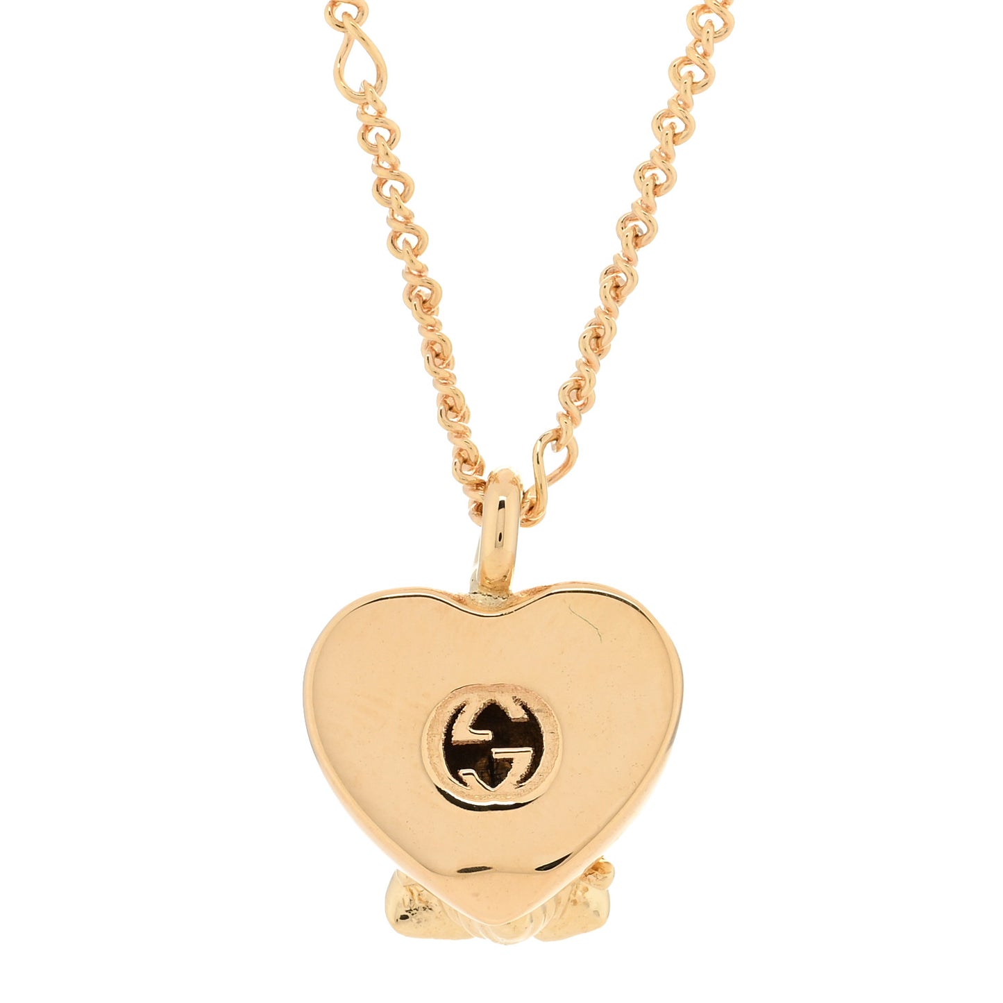 18K Yellow Gold Le Marche Des Merveilles Bee Heart Pendant Necklace