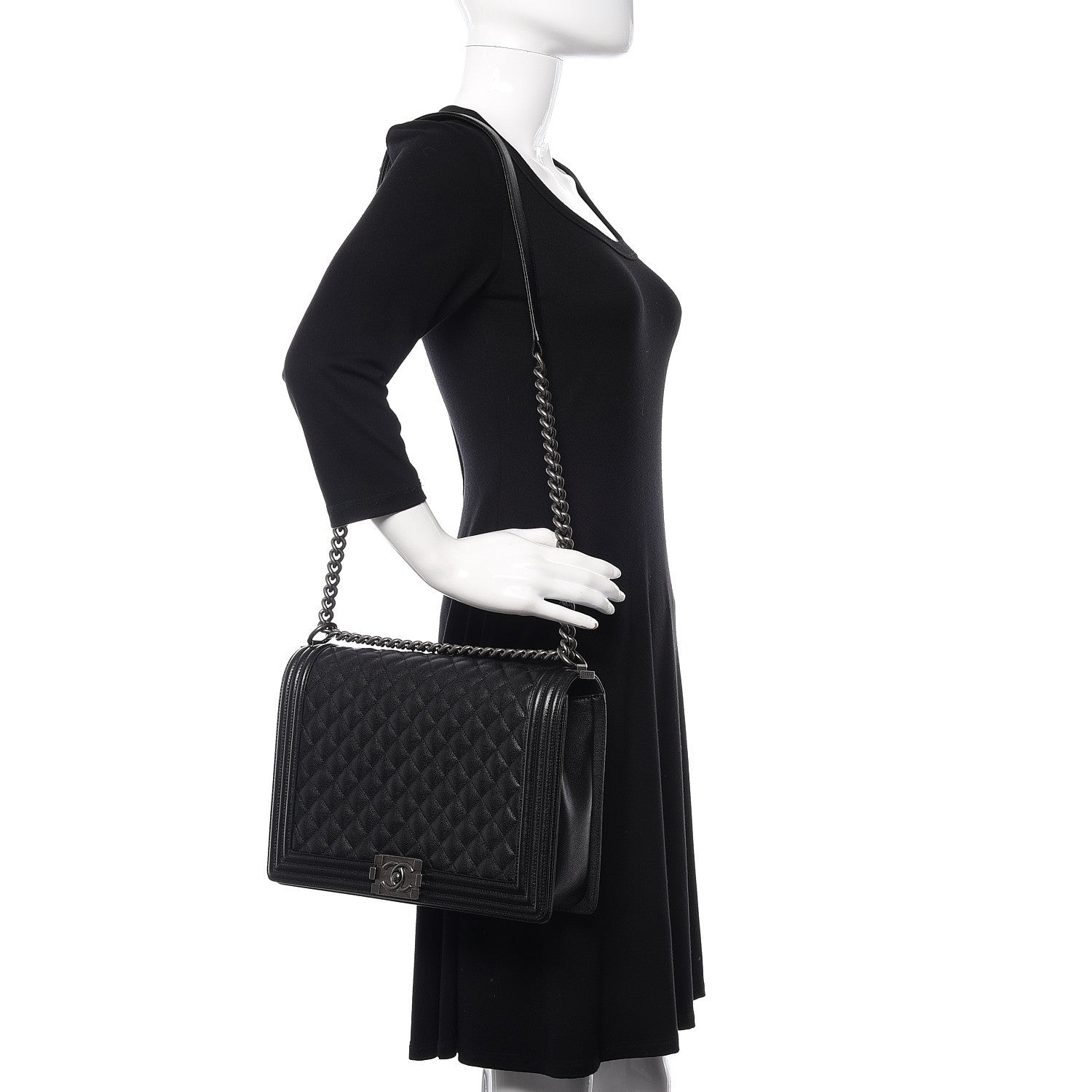 Chanel Caviar Quilted Large Boy Flap Black 2 of 12