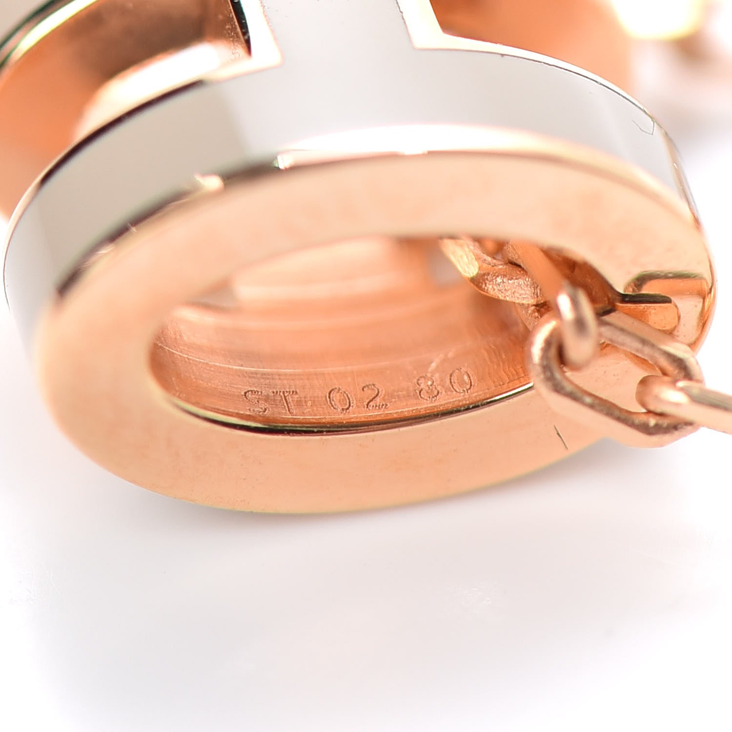 Hermes Lacquered Rose Gold Mini Pop H Pendant Necklace Marron Glace 6 of 6