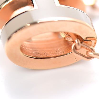 Hermes Lacquered Rose Gold Mini Pop H Pendant Necklace Marron Glace 6 of 6