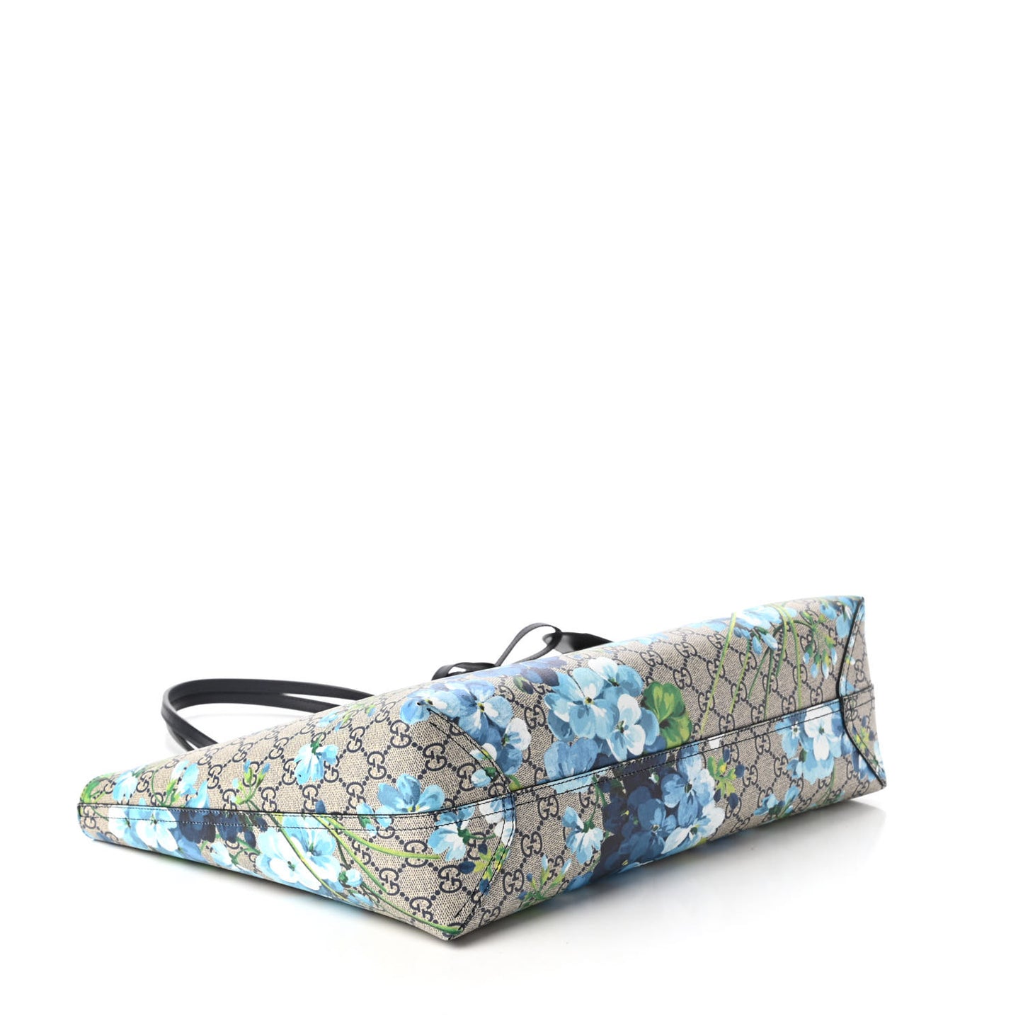 GG Supreme Monogram Blooms Medium Reversible Tote Beige Blue Navy