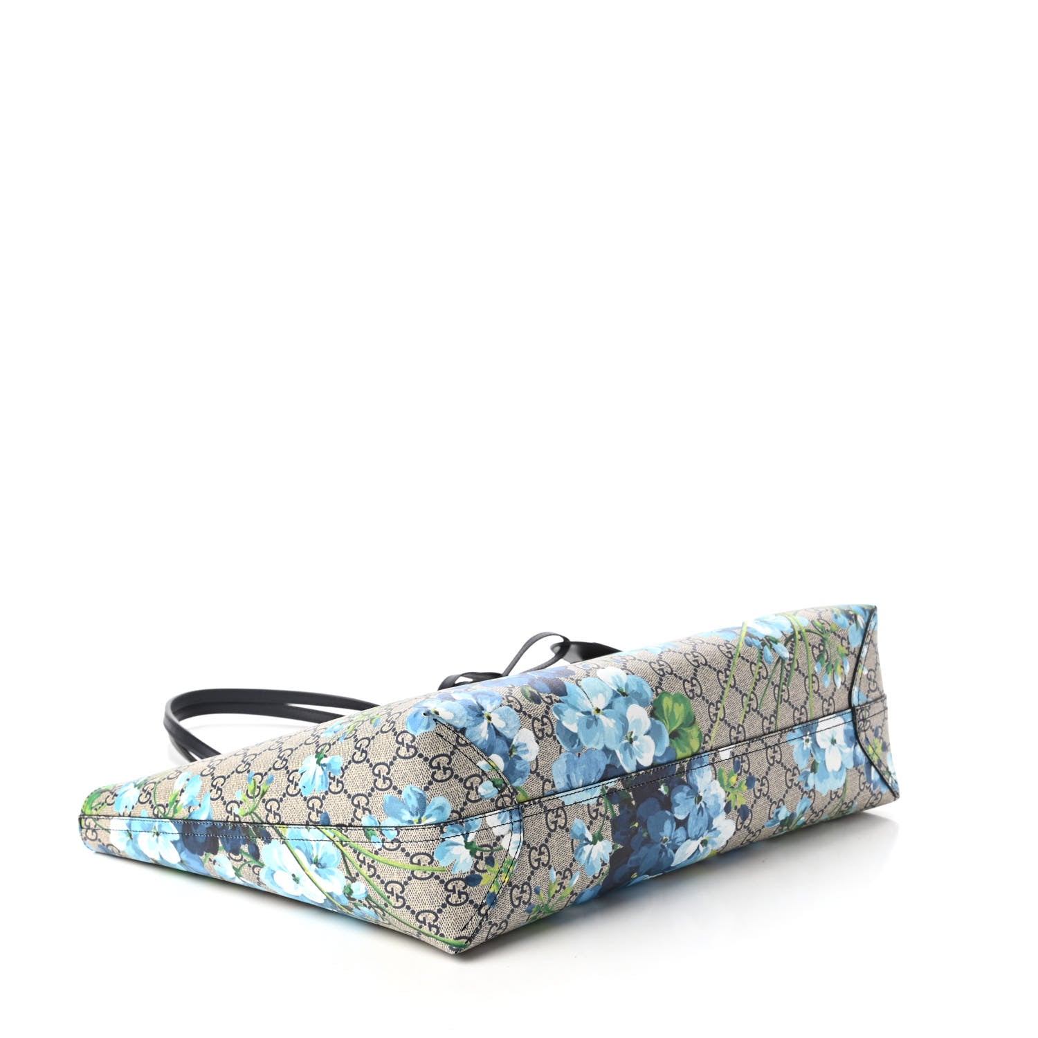 Gucci GG Supreme Monogram Blooms Medium Reversible Tote Beige Blue Navy 4 of 16