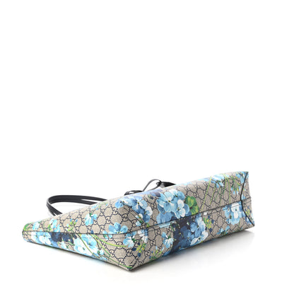 Gucci GG Supreme Monogram Blooms Medium Reversible Tote Beige Blue Navy 4 of 16