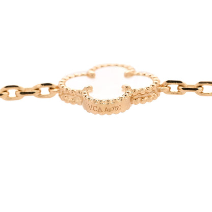 Van Cleef & Arpels 18K Yellow Gold Mother of Pearl 20 Motifs Vintage Alhambra Necklace 5 of 6