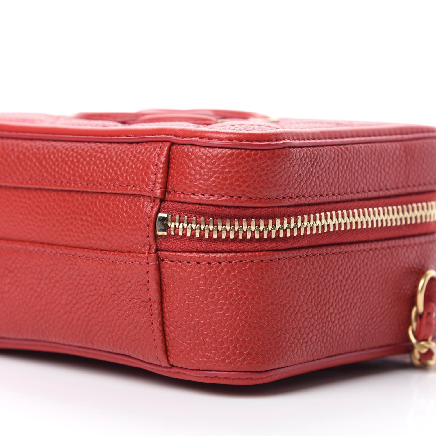 Chanel Caviar Quilted Small CC Filigree Vanity Case Red 7 of 11